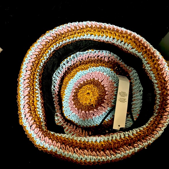 COPY - NWT ASOS Design Straw Bucket Hat- Unisex- Brown/Tan/Light Blue- OSFM - Picture 2 of 5